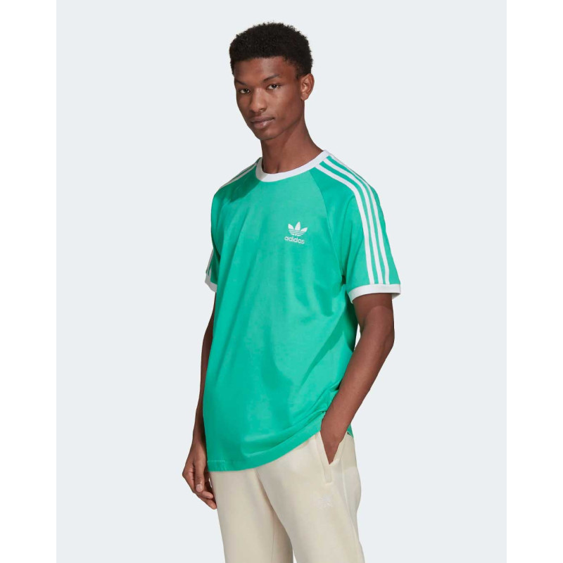 Adidas Originals Stripe Ringer T-shirt In Green, 45% OFF